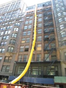 Long Yellow Debris Chute